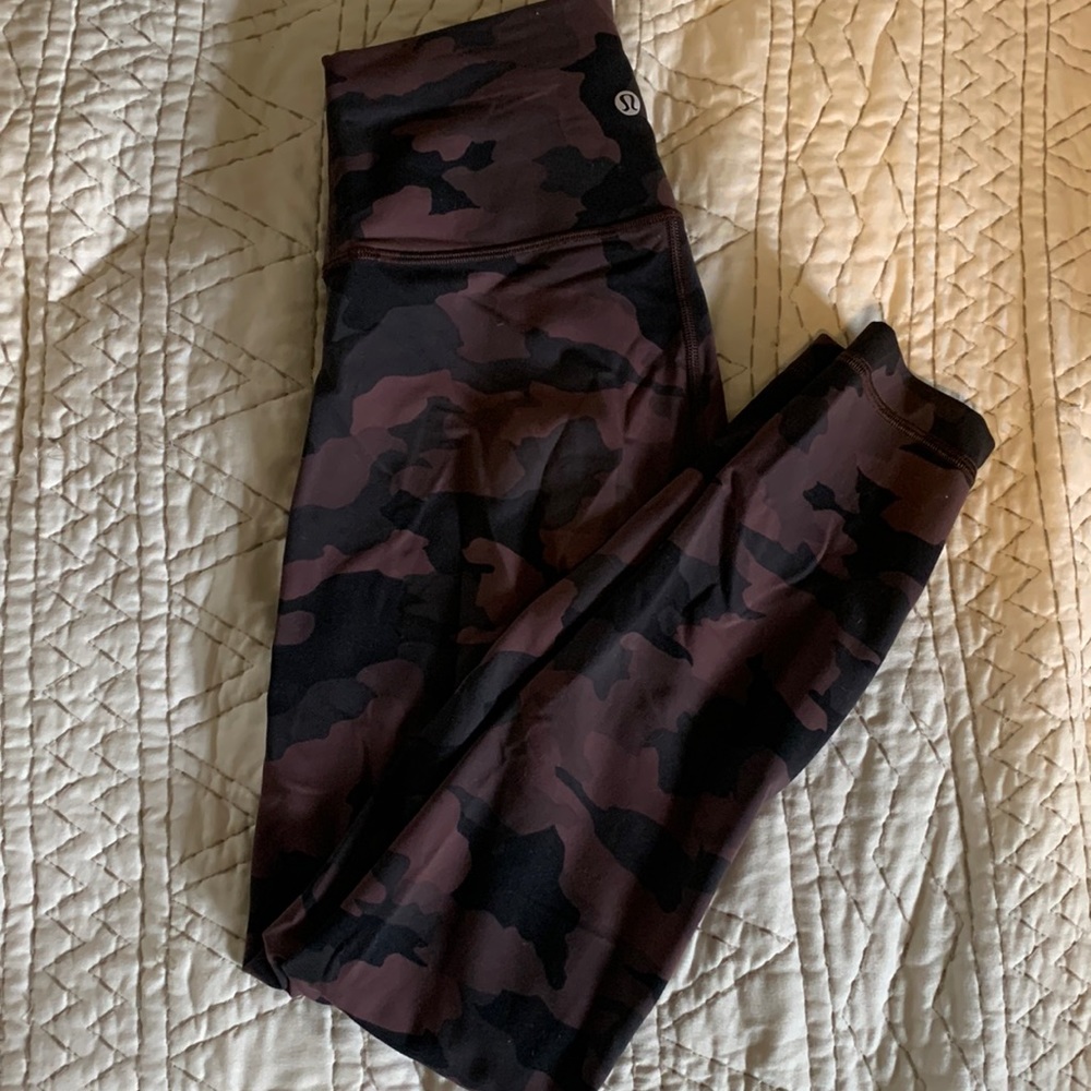 Lululemon athletica Brown and Black Camo High-Rise Leggings